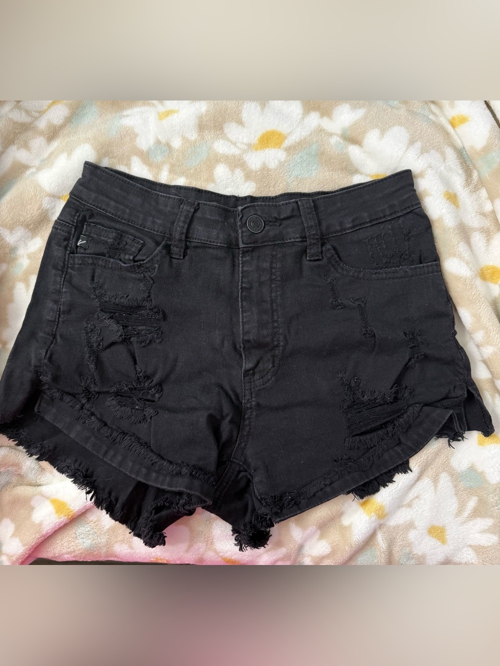 KanCan Black Distressed Jean Shorts